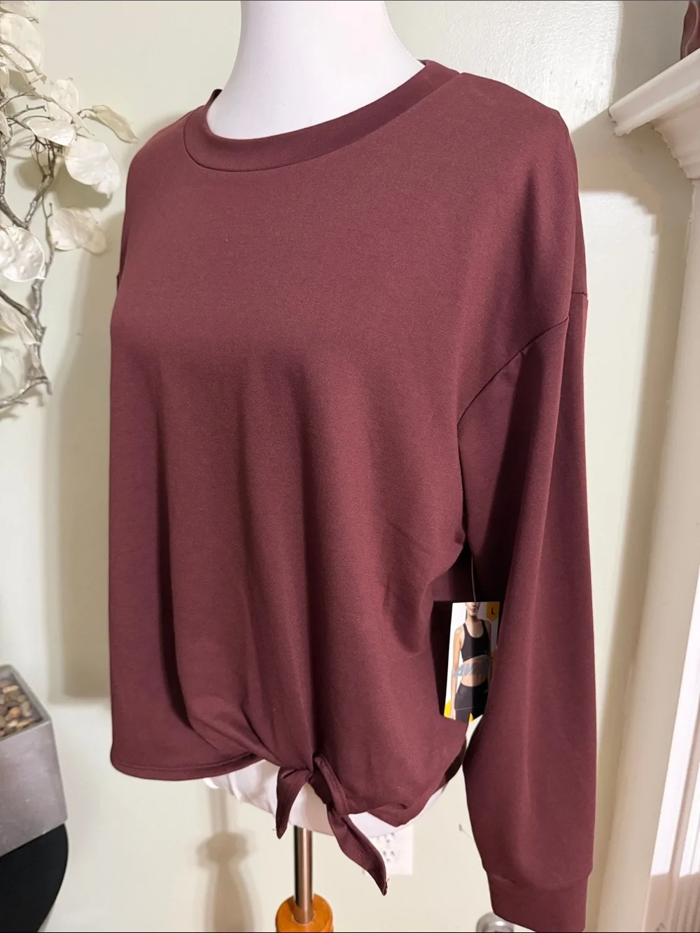 Avia Women's Long Sleeve Sweatshirt Wine - Picture 3 of 4